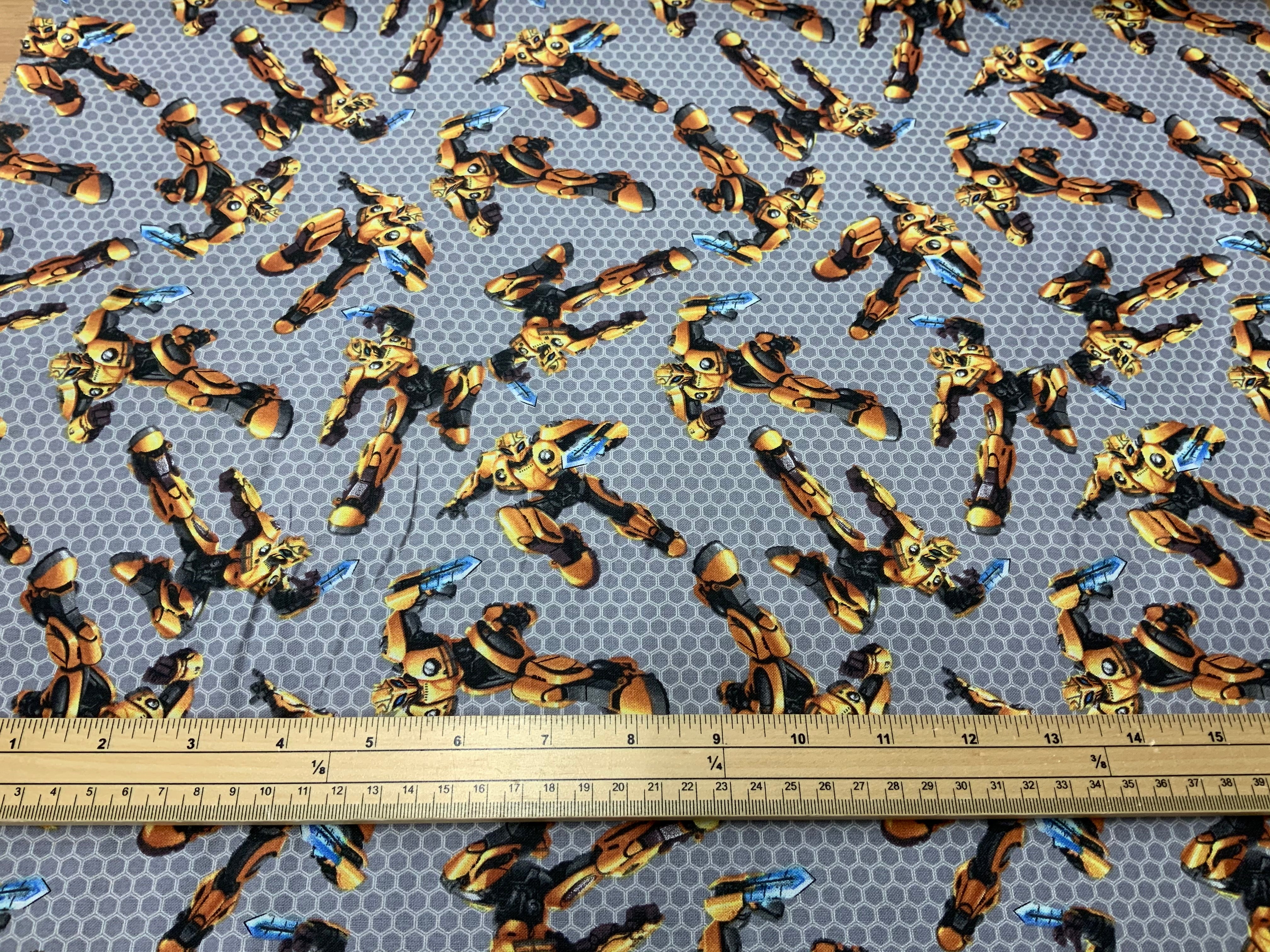 Transformers Fabric - Bumblebee Grey Hexagon LFC21