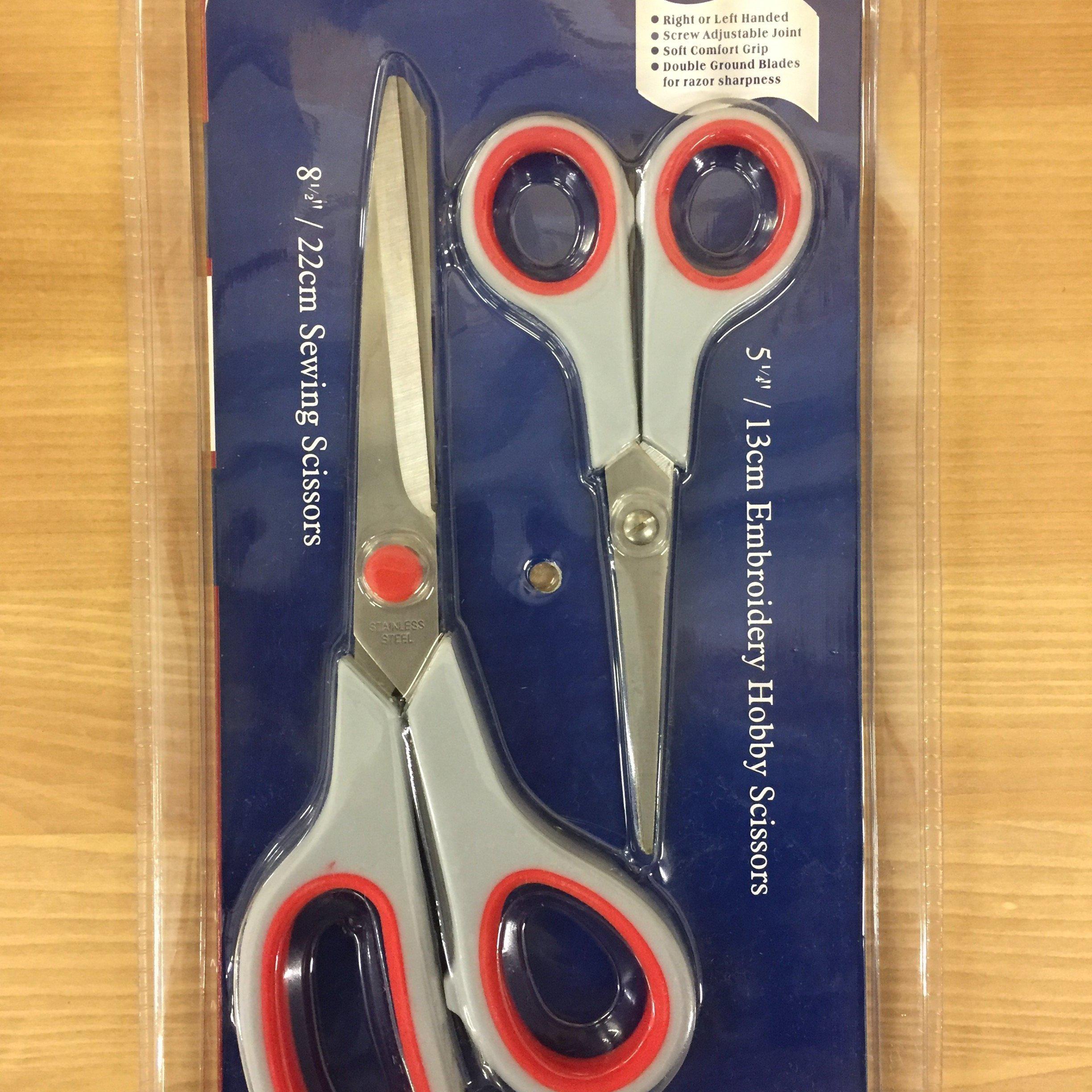 Krafty Cuts Sewing and Embroidery Scissors Set (2 piece pack) 22 cm and 13 cm-Measuring Tools and Cutting-Krafty Cuts-Fabric Mouse