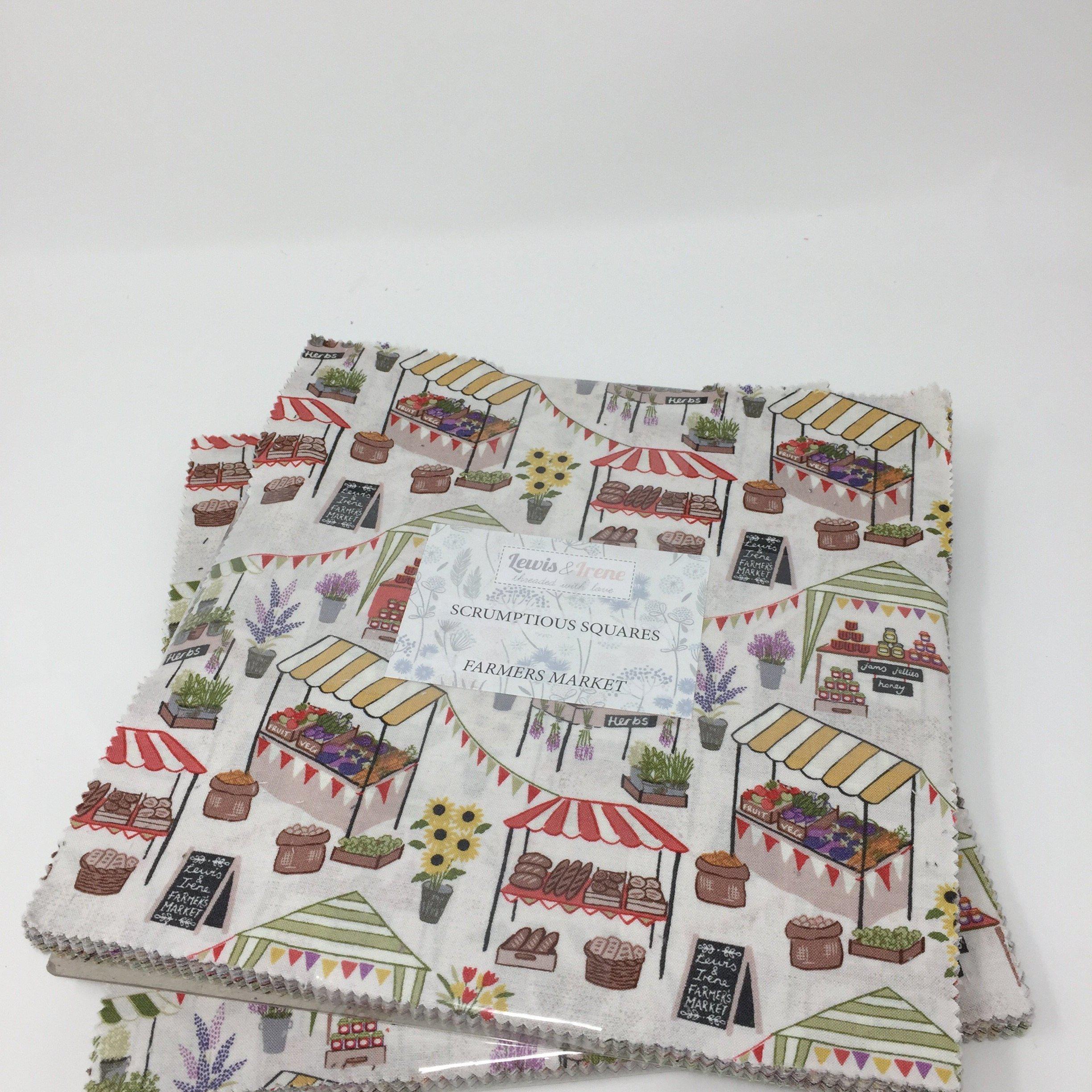 Lewis & Irene Scrumptious Squares Farmers Market Layer cake FMSSQ-Fabric-Lewis & Irene-Fabric Mouse