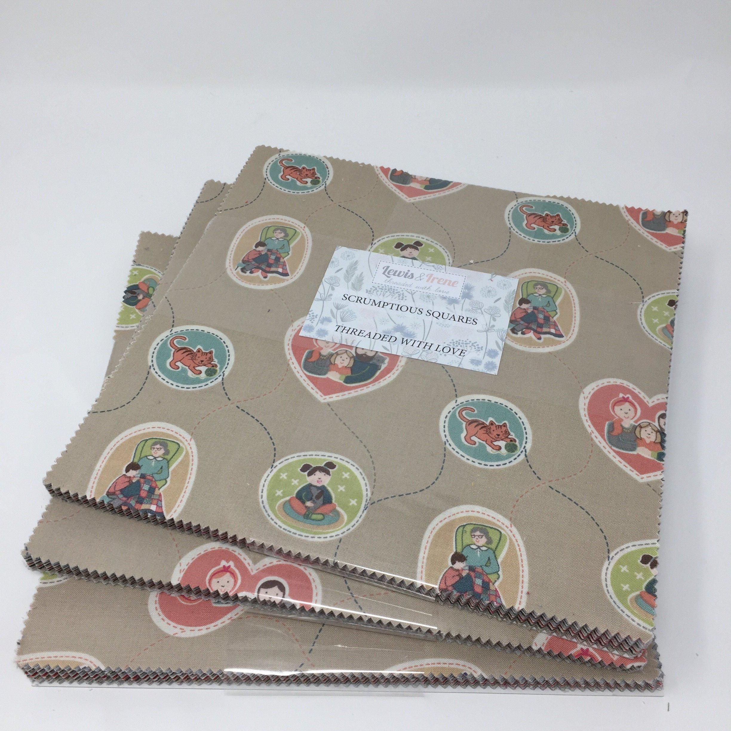 Lewis & Irene Scrumptious Squares Threaded with Love Layer cake TLSSQ-Fabric-Lewis & Irene-Fabric Mouse