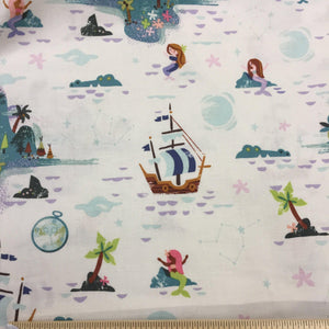 Mermaids, pirates and croc's. Neverland by Jill howarth for Riley Blake 1m-Fabric-Riley Blake-Fabric Mouse