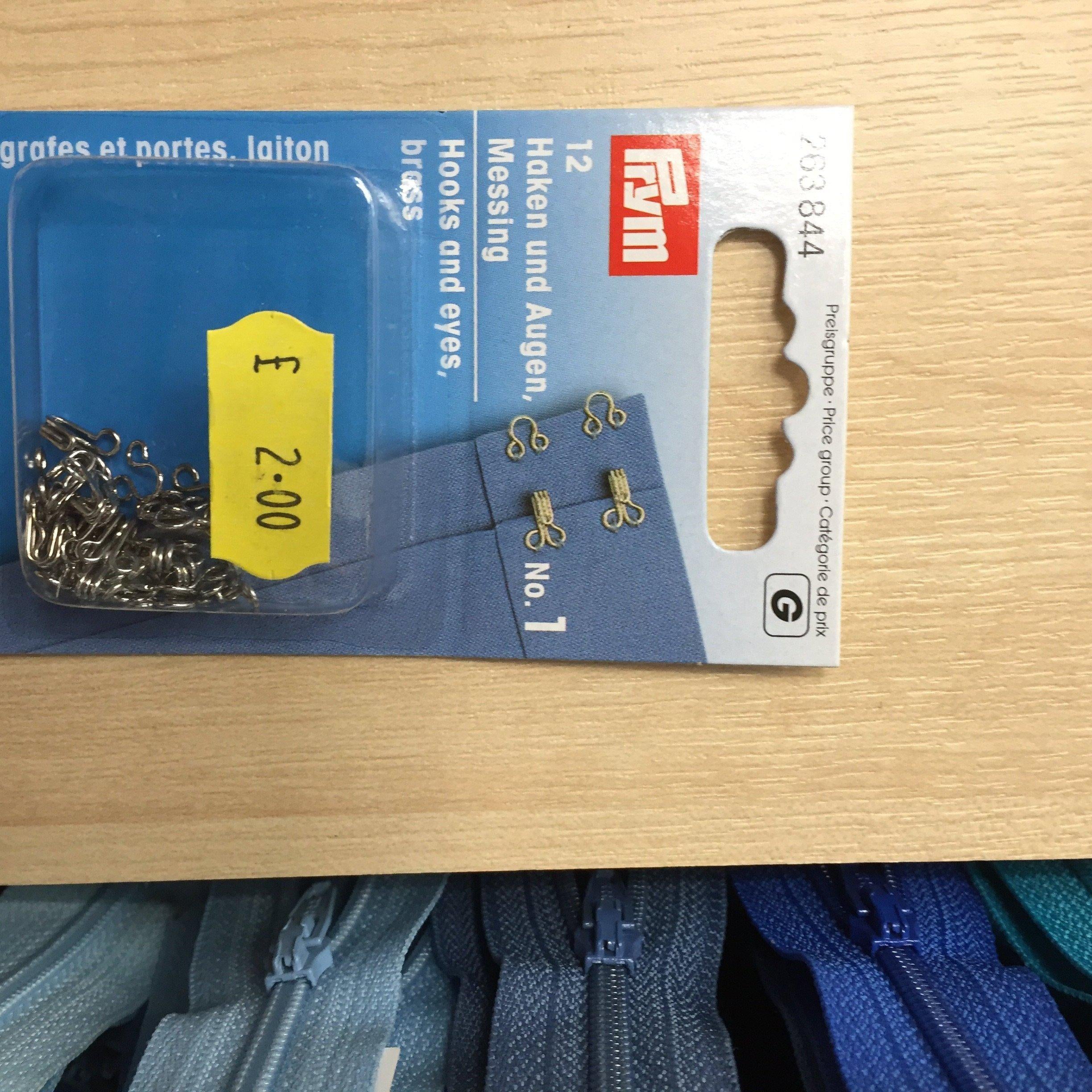 Prym brass hooks and eyes No1- 263844-Fabric Mouse-Fabric Mouse