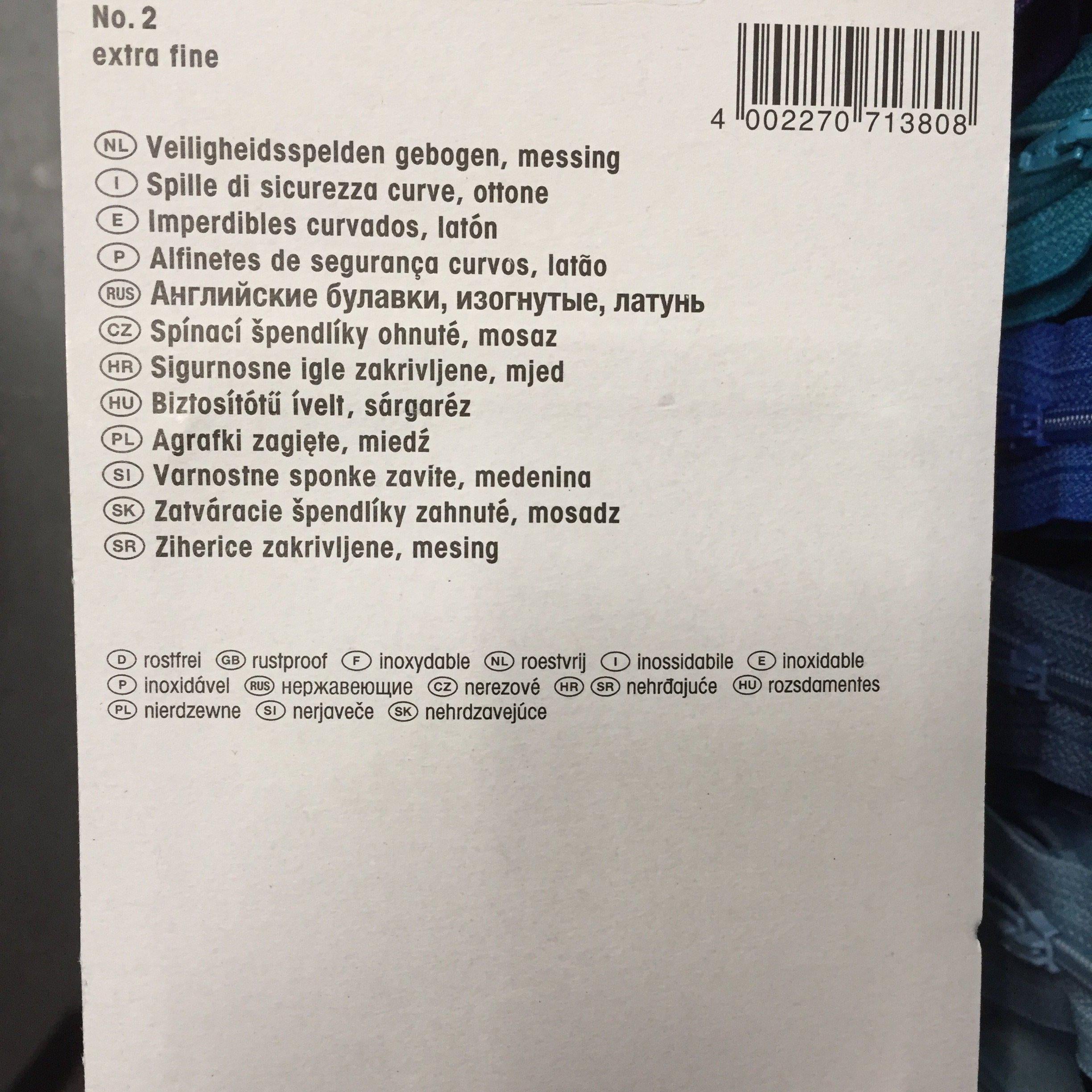 Prym brass safety pins curved- 071380-Fabric Mouse-Fabric Mouse