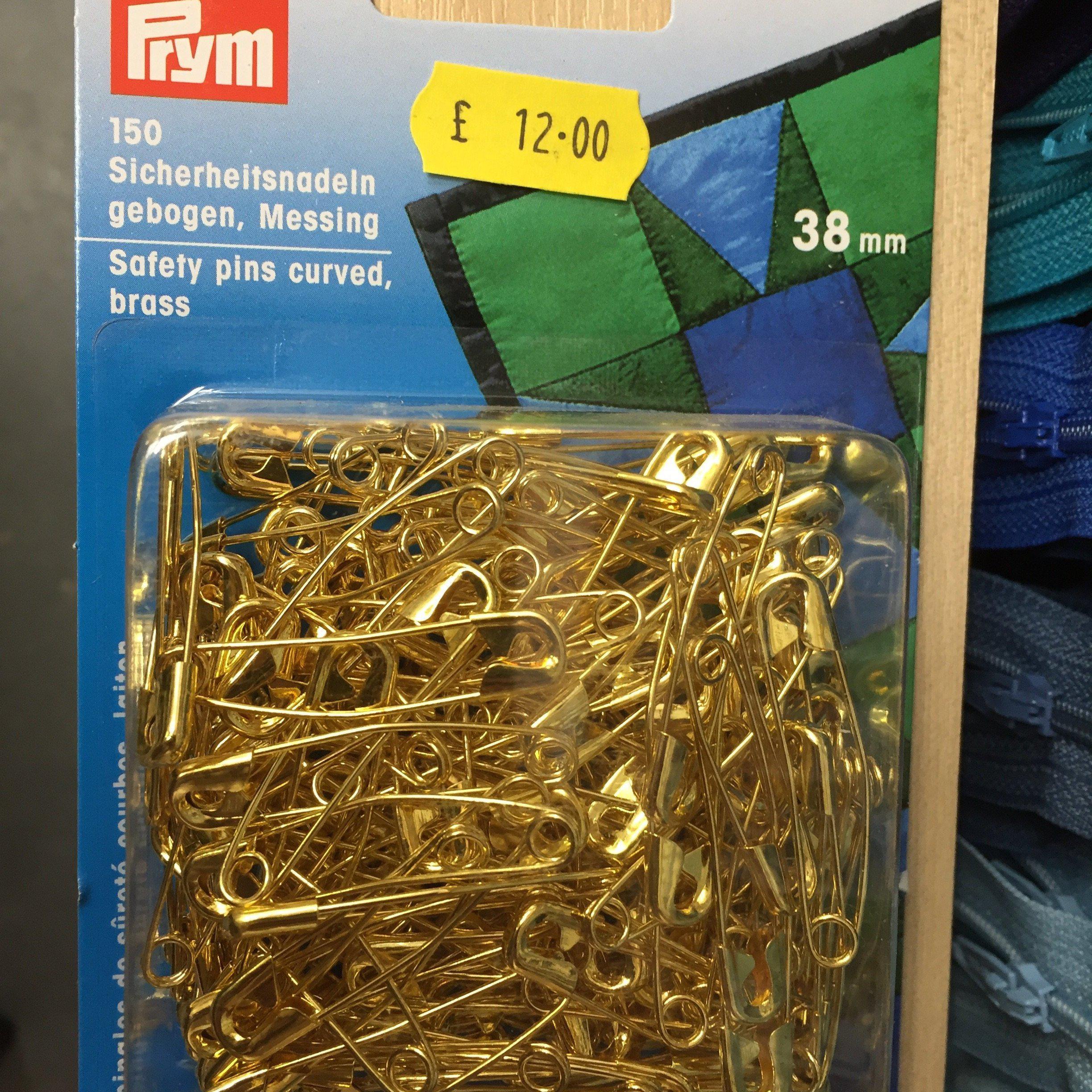 Prym brass safety pins curved- 071380-Fabric Mouse-Fabric Mouse