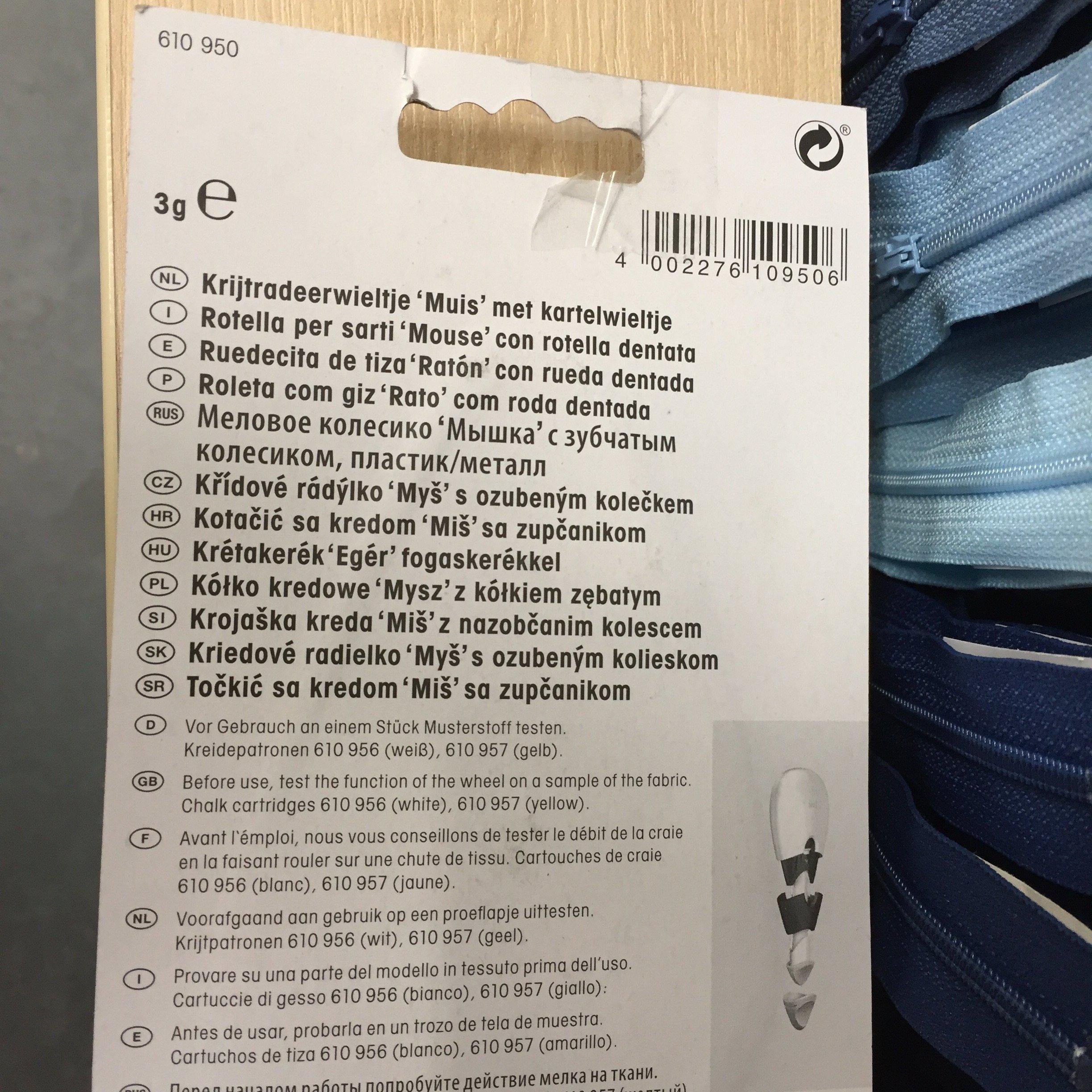 Prym chalk wheel 'Mouse' with toothed wheel-610950-Fabric Mouse-Fabric Mouse