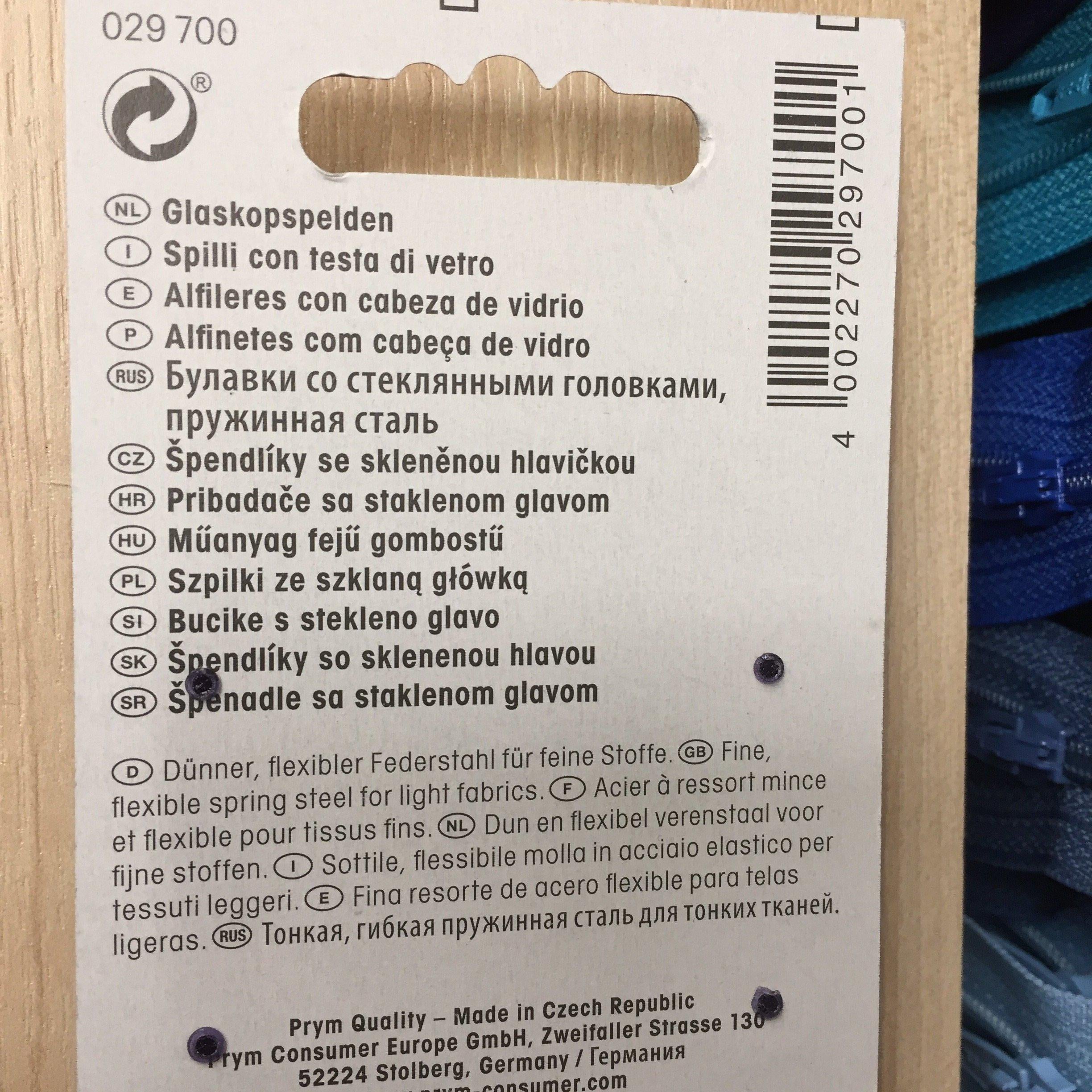 Prym Glass-headed pins red super fine- 029700-Fabric Mouse-Fabric Mouse