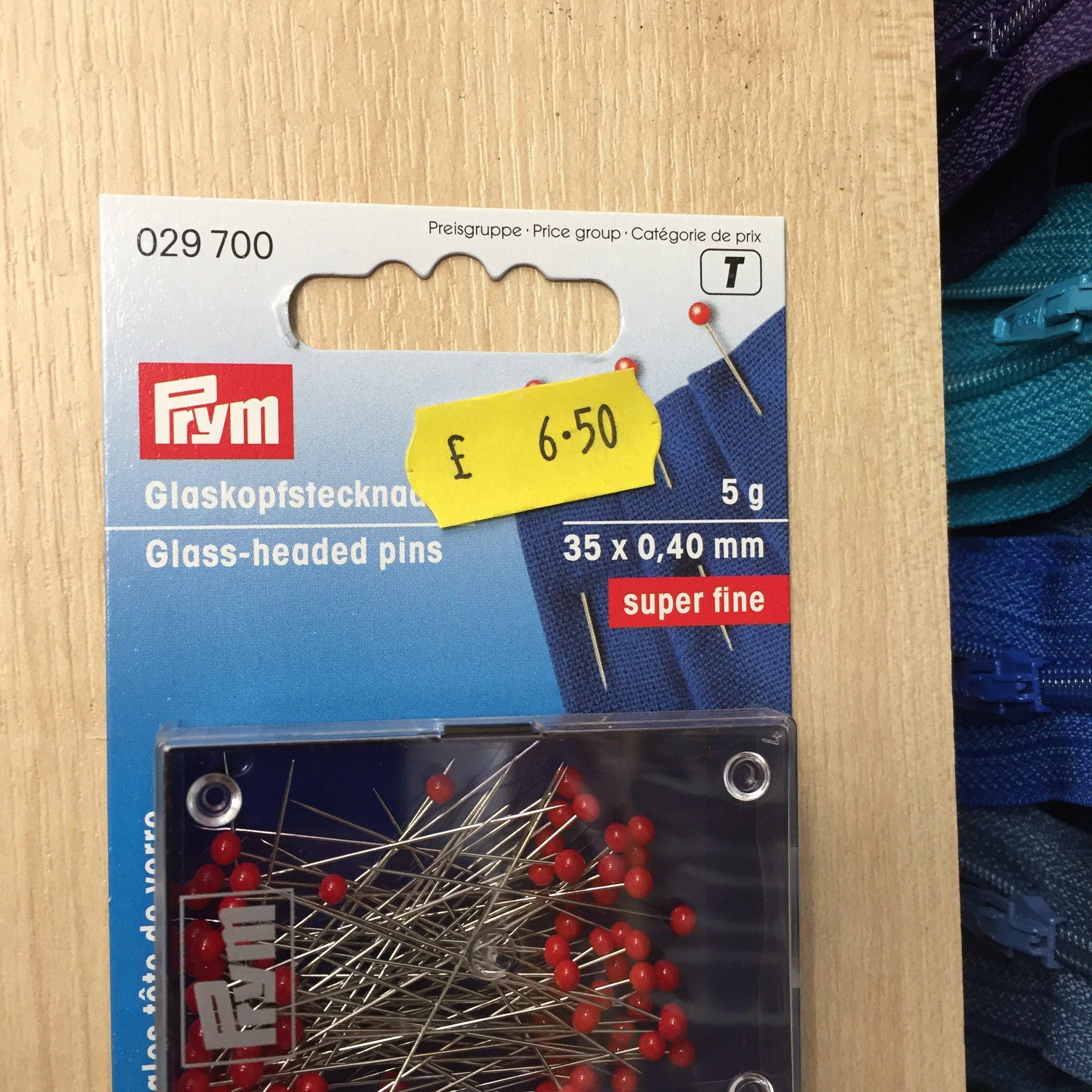 Prym Glass-headed pins red super fine- 029700-Fabric Mouse-Fabric Mouse