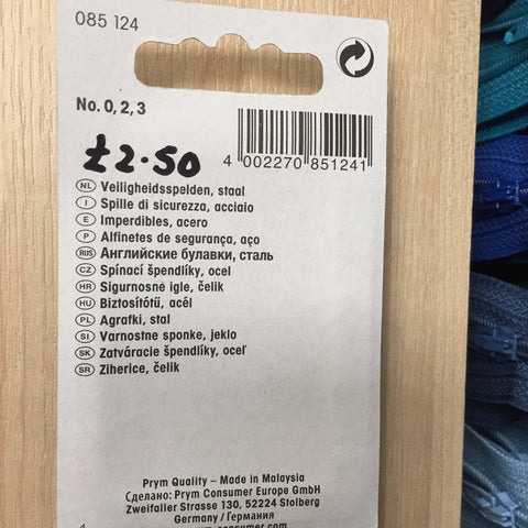 Prym Safety pins steel- 085124-Fabric Mouse-Fabric Mouse