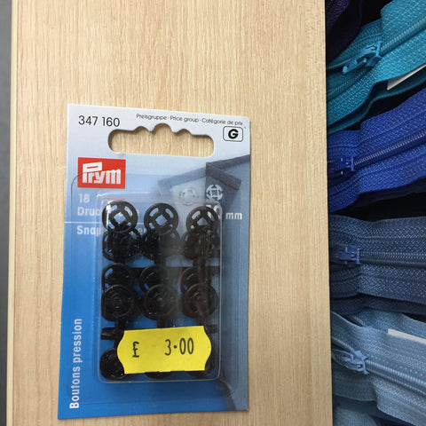 Prym snap fasteners black 10mm- 347160-Fabric Mouse-Fabric Mouse