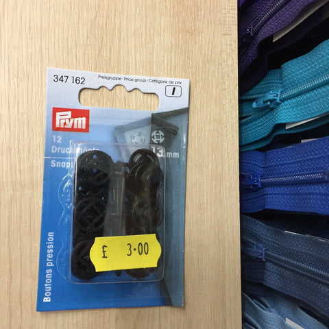 Prym snap fasteners black 13mm- 347162-Fabric Mouse-Fabric Mouse