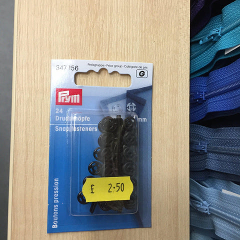 Prym snap fasteners black 7mm- 347156-Fabric Mouse-Fabric Mouse