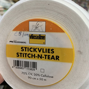 Stitch & Tear by Visline 1m Stitch-N-Tear Cellulose-Stabilizer-Vlieseline-Fabric Mouse