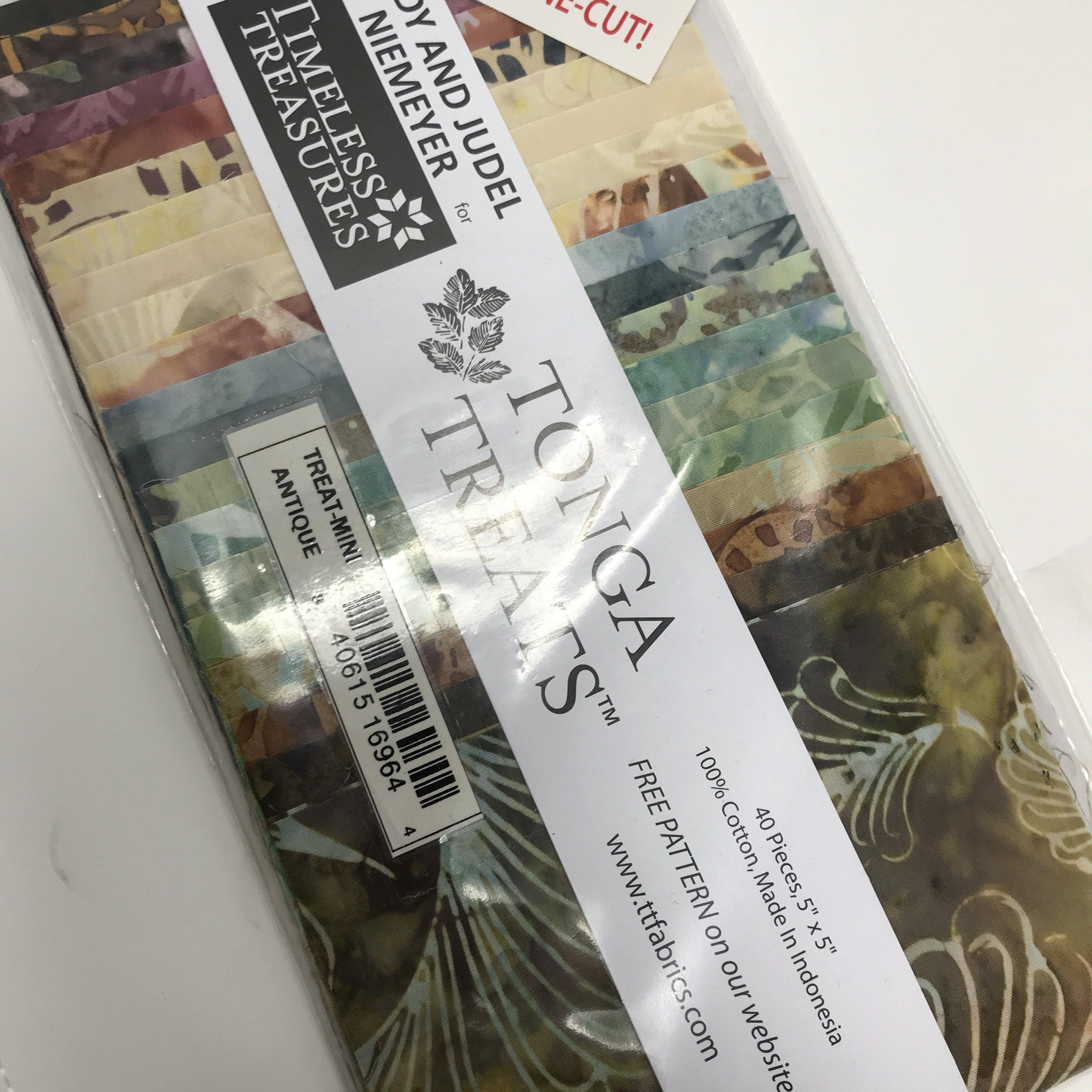 Tonga Treat Mini Antique Batik Charm Pack (40x 5" Squares)-Charm Pack-Tonga Treats-Fabric Mouse