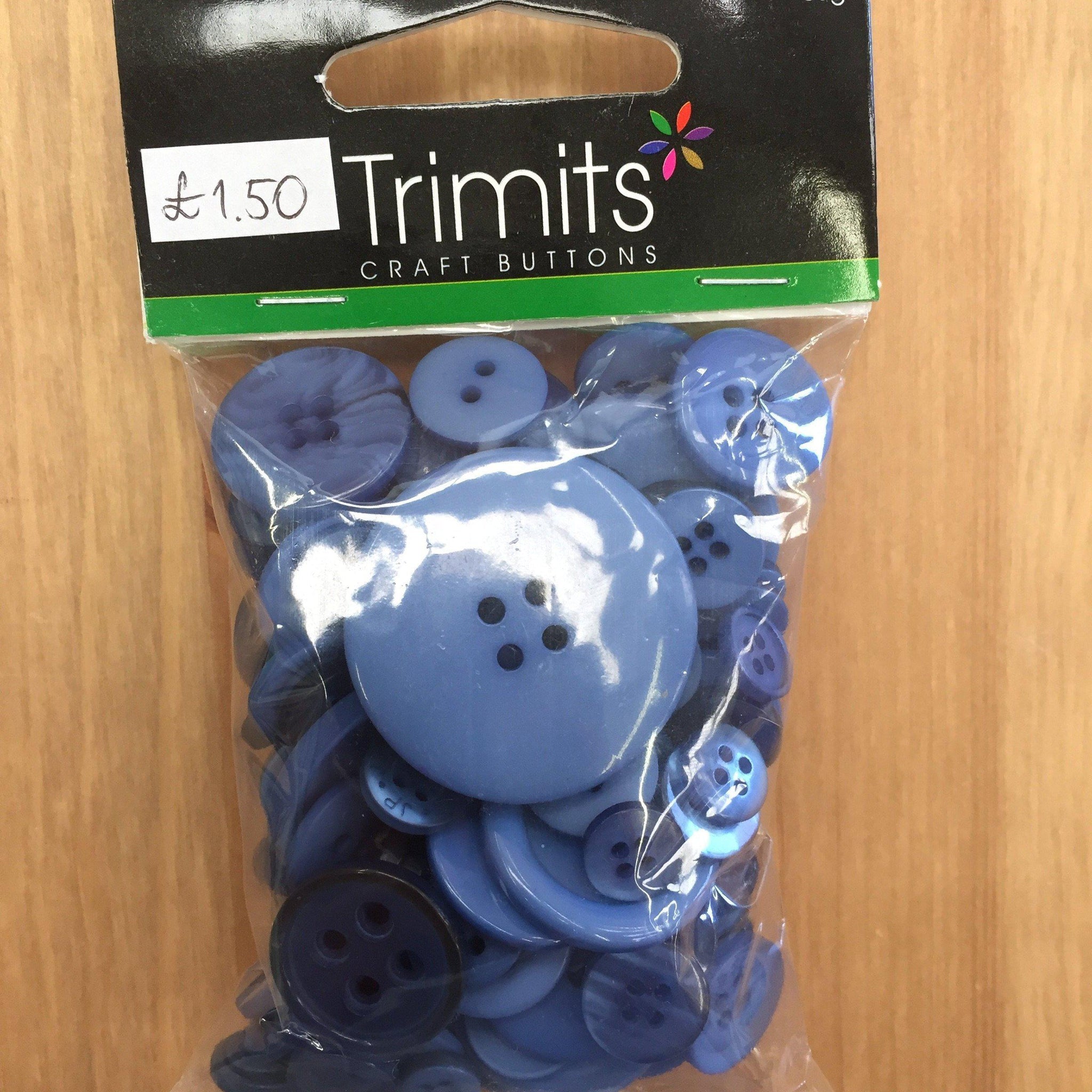 Trimits Craft Buttons Dark Blue-Fabric Mouse-Fabric Mouse