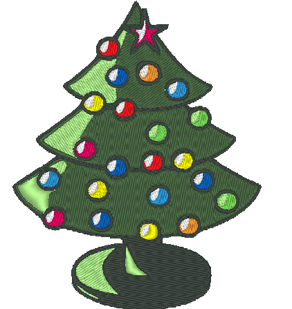 Fabric Mouse Embroidery Design - Christmas Tree